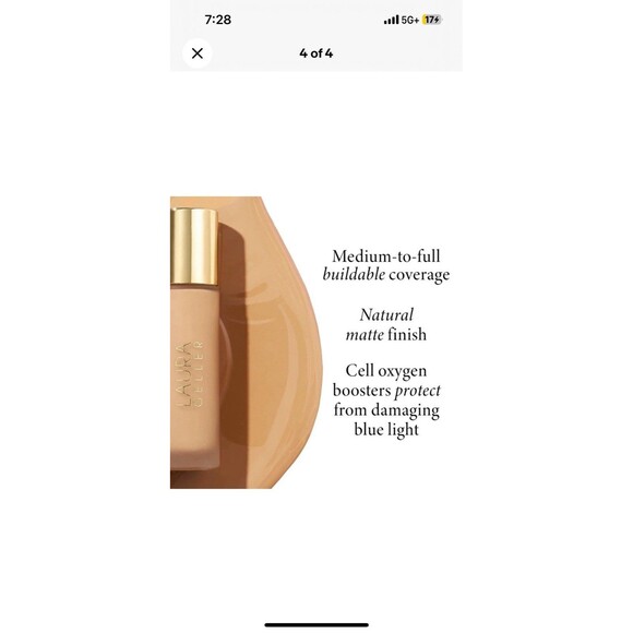LAURA GELLER DOUBLE TAKE MEDIUM BUILDABLE COVEREGE LIQUID FOUNDATION #PORCELAIN - Picture 6 of 6